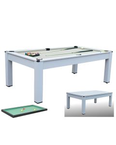 Biliardo ARTEMIDE BIANCO (panno beige) trasformabile in tavolo per italiana