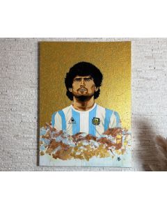 Quadro originale “El Diez” – Ritratto artistico ispirato a Diego Maradona 55x75 cm