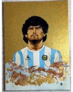 Quadro originale “El Diez” – Ritratto artistico ispirato a Diego Maradona 55x75 cm