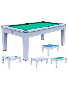 Biliardo DAYTONA BIANCO 5 in 1 trasformabile in Tavolo - Poker - Air Hockey - Ping Pong