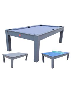 Biliardo GIUNONE GRIGIO (226 cm) trasformabile in tavolo e ping pong