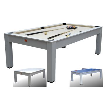 Biliardo Usato GIUNONE BIANCO (226 cm) trasformabile in tavolo e ping pong