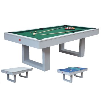 Biliardo Tavolo SENECA BIANCO (214 cm) 3 in 1