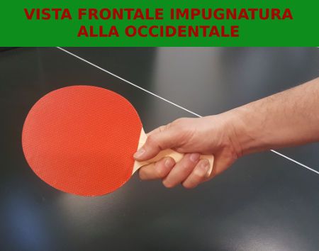 Impugnatura alla occidentale vista frontale